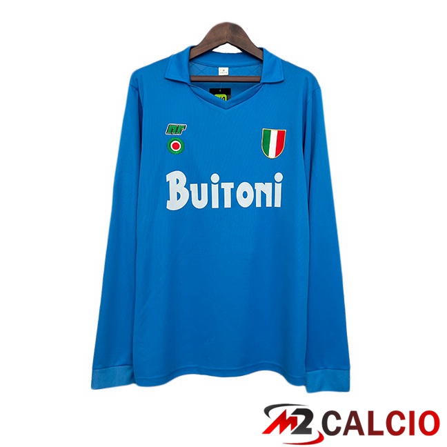 Maglie Calcio SSC Napoli Retro Prima Manica Lunga Blu 1987-1988