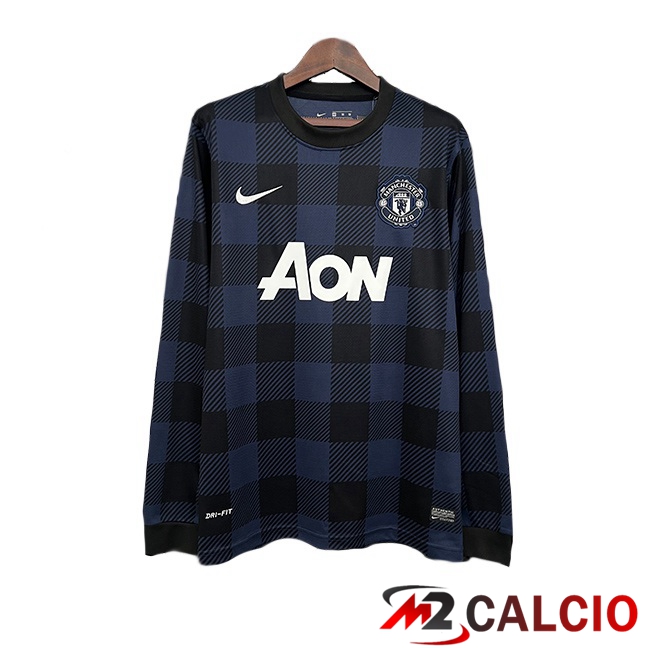 Maglie Calcio Manchester United Retro Seconda Manica Lunga Nero 2013-2014
