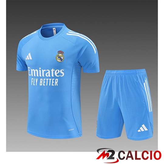 Insieme T Shirt Allenamento Real Madrid Bambino Azzurro 2025/2026