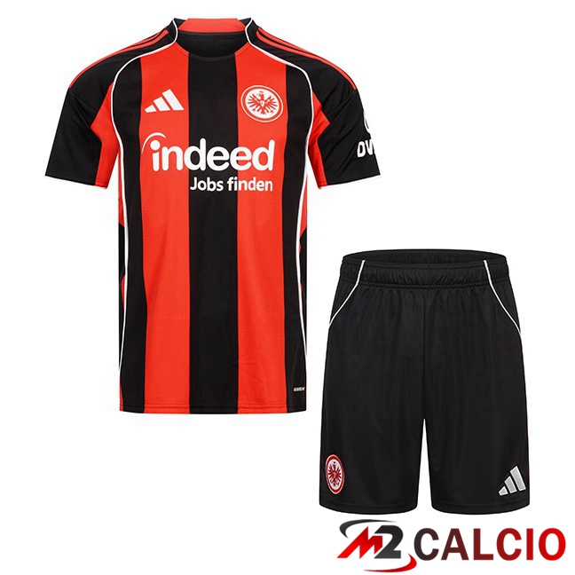 Maglie Calcio Eintracht Frankfurt Bambino Prima Bianco Rosso 2025/2026