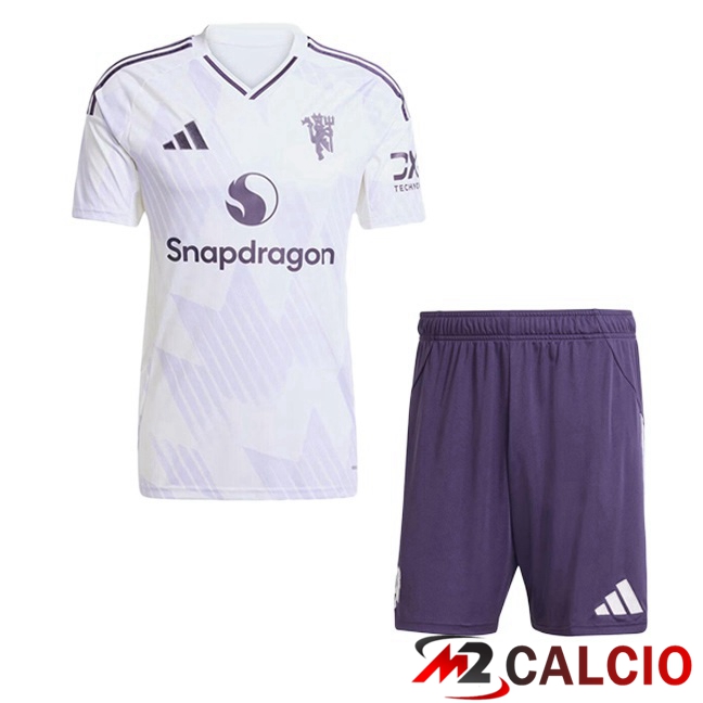 Maglie Calcio Manchester United Bambino Seconda Bianco 2025/2026