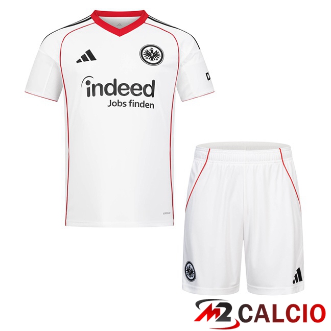 Maglie Calcio Eintracht Frankfurt Bambino Seconda Bianco 2025/2026