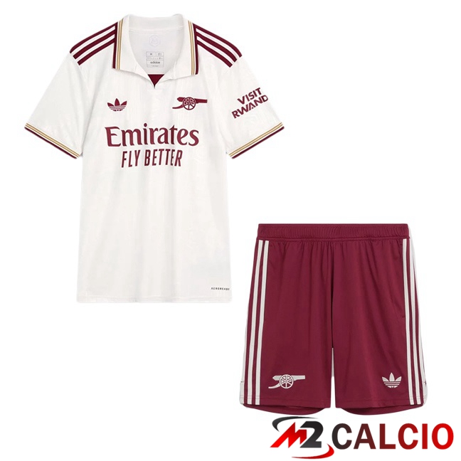Maglie Calcio Arsenal Bambino Terza Bianco 2025/2026