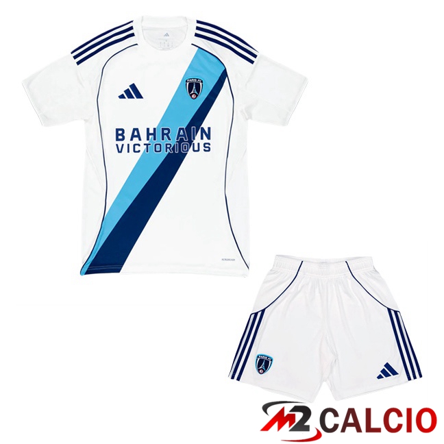 Maglie Calcio Paris FC Bambino Seconda Bianco 2025/2026