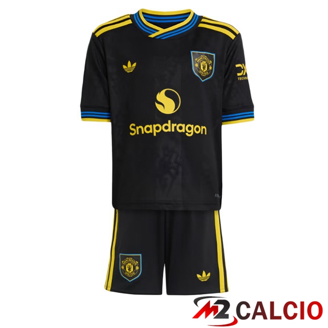 Maglie Calcio Manchester United Bambino Terza Nero 2025/2026