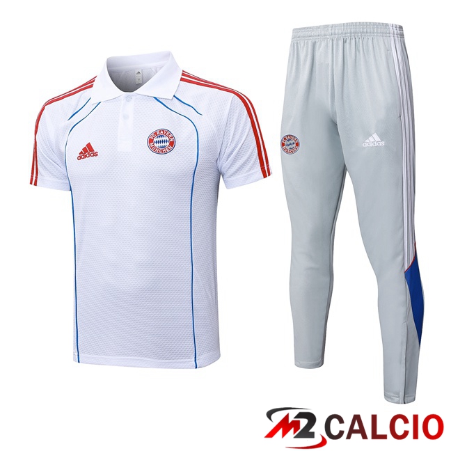 Insieme Polo Bayern Monaco + Pantaloni Bianco 2025/2026