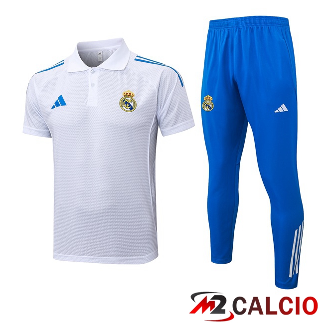 Insieme Polo Real Madrid + Pantaloni Bianco 2025/2026