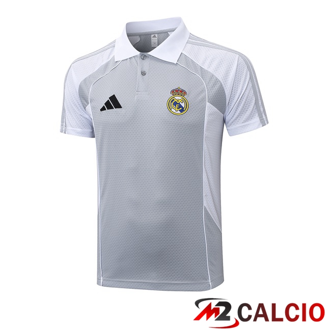 Maglia Polo Real Madrid Bianco Grigio 2025/2026