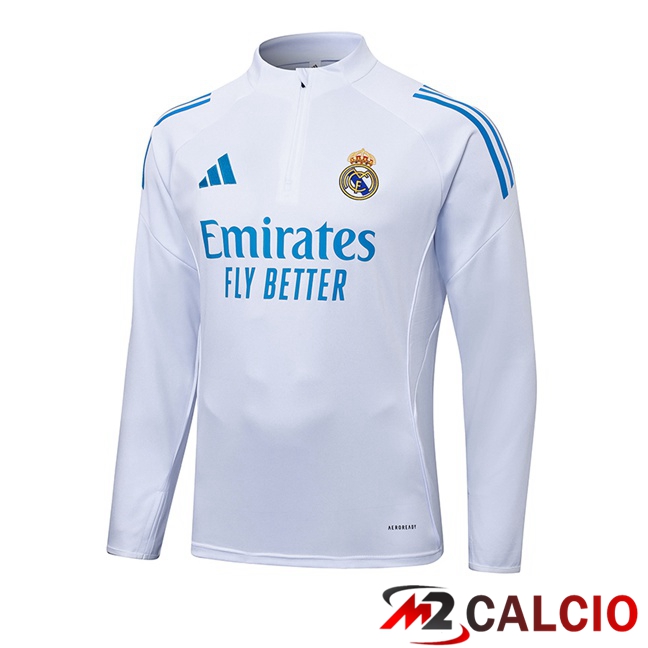 Felpa Allenamento Real Madrid Bianco 2025/2026