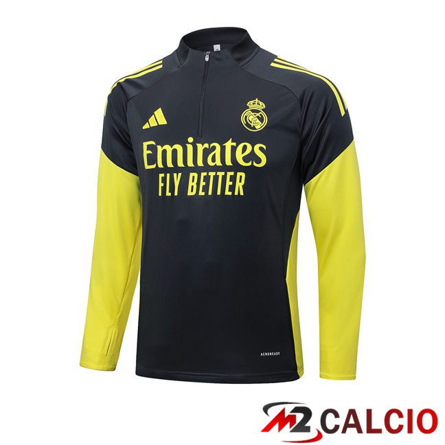 Felpa Allenamento Real Madrid Grigio Giallo 2025/2026