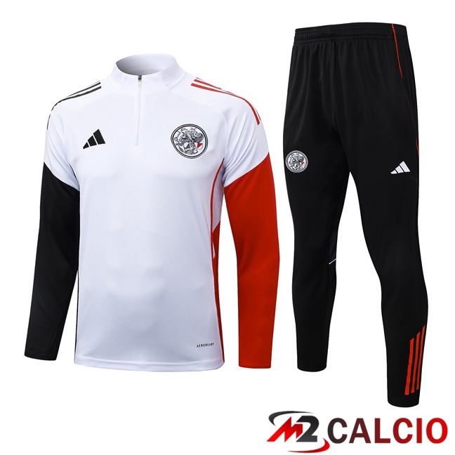 Insieme Tuta Calcio AFC Ajax Bianco Nero Rosso 2025/2026