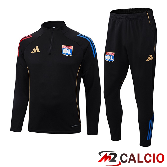 Insieme Tuta Calcio Lione OL Nero 2025/2026