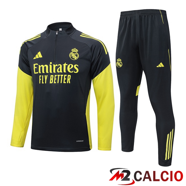 Insieme Tuta Calcio Real Madrid Grigio Giallo 2025/2026