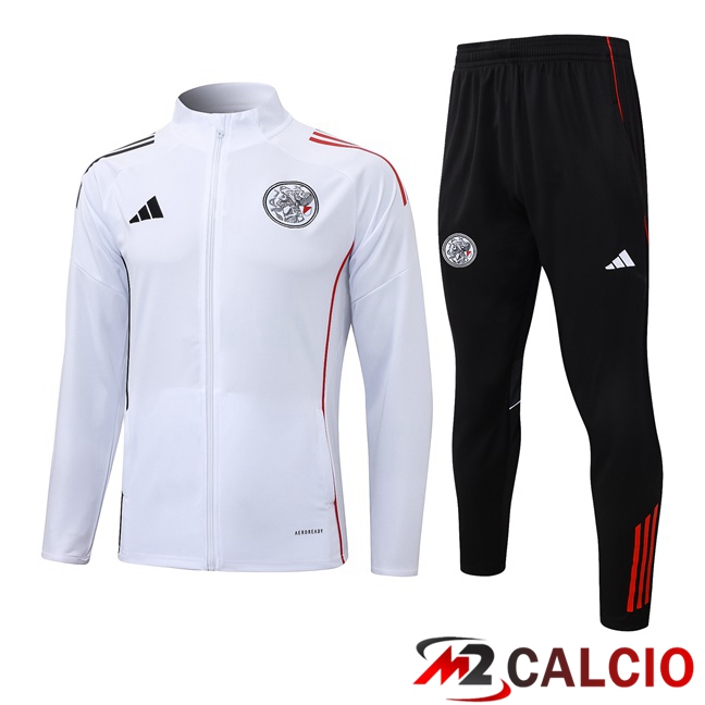Insieme Tuta Calcio - Giacca AFC Ajax Bianco 2025/2026