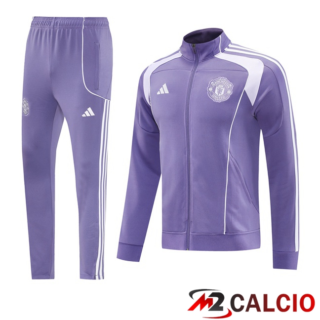 Insieme Tuta Calcio - Giacca Manchester United Viola 2025/2026