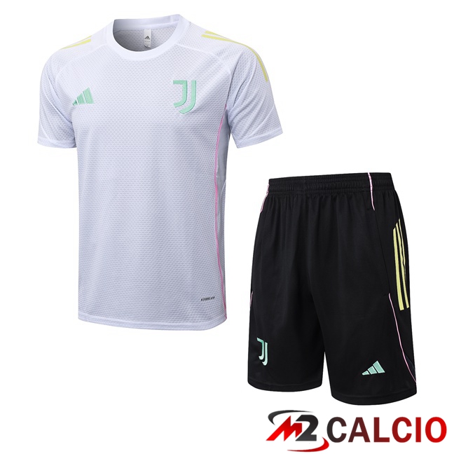 Insieme T Shirt Allenamento Juventus + Pantaloncini Bianco 2025/2026