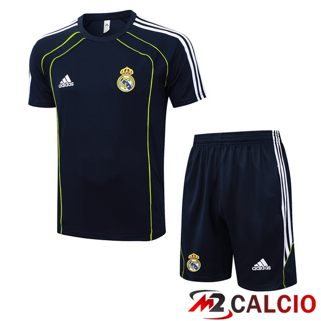 Insieme T Shirt Allenamento Real Madrid + Pantaloncini Blu Reale 2025/2026