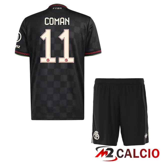 Maglie Calcio Bayern Monaco (Coman 11) Bambino Terza Nero 2025/2026