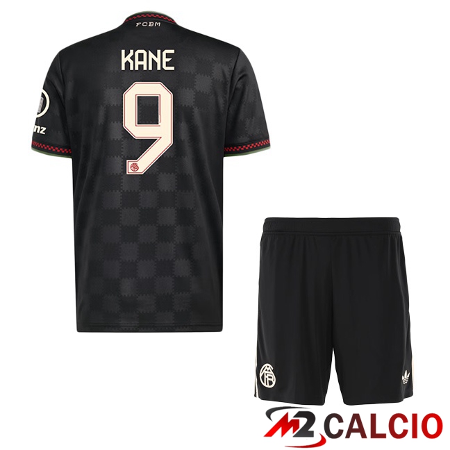 Maglie Calcio Bayern Monaco (Kane 9) Bambino Terza Nero 2025/2026