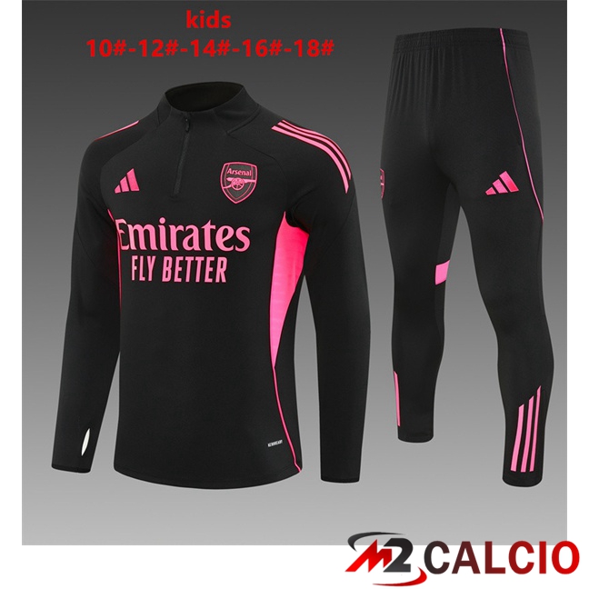 Insieme Tuta Calcio Arsenal Bambino Nero 2025/2026