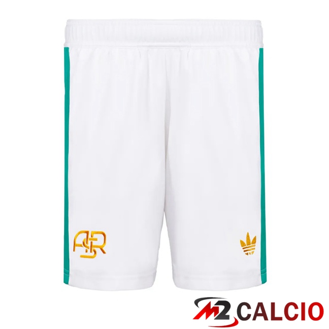 Pantaloncini Calcio AS Roma Terza Bianco 2025/2026