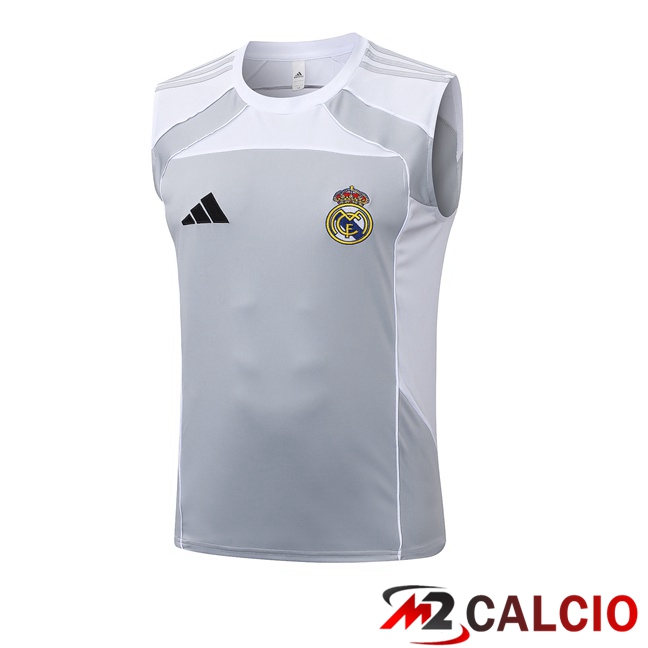 Canotta Allenamento Real Madrid Bianco Grigio 2025/2026