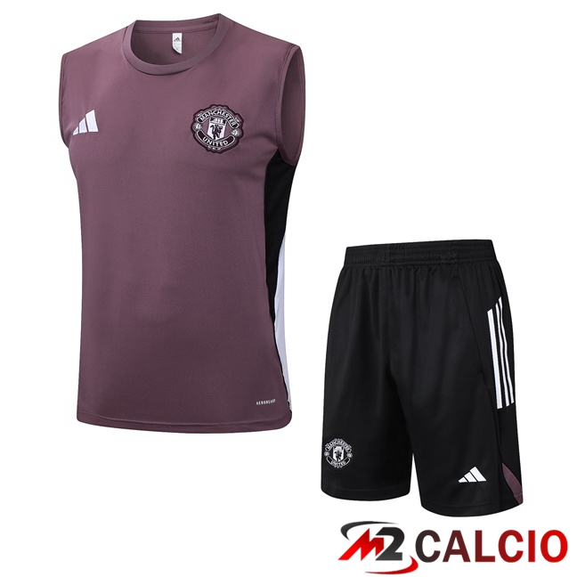 Canotta Allenamento Manchester United + Pantaloncini Viola 2025/2026
