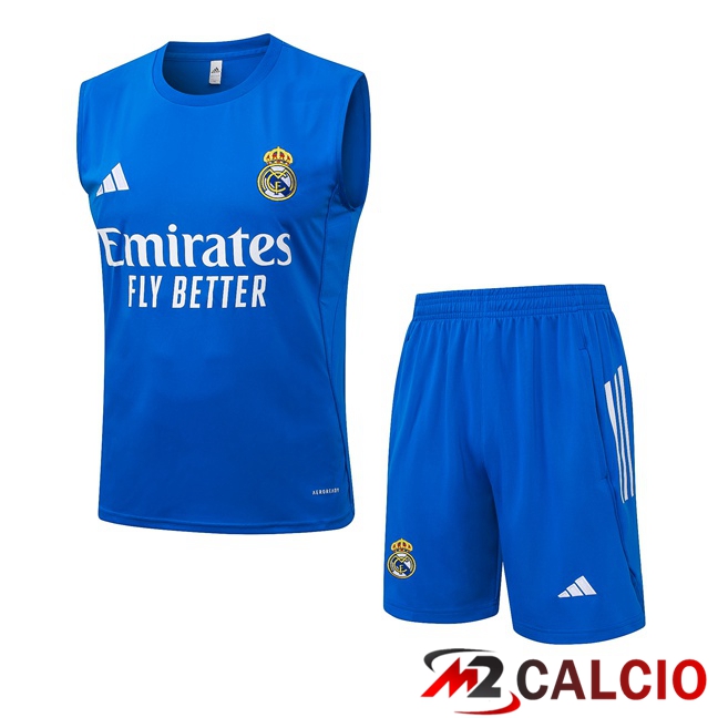 Canotta Allenamento Real Madrid + Pantaloncini Blu 2025/2026