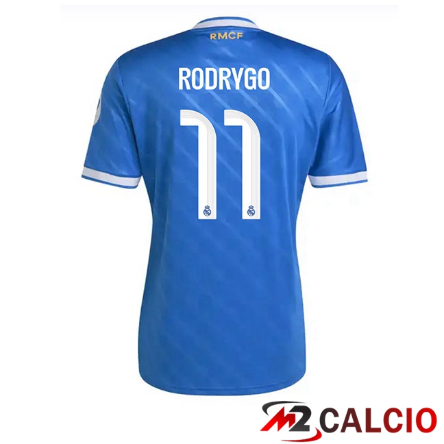Maglie Calcio Real Madrid (Rodrygo 11) Terza Blu 2025/2026