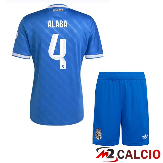 Maglie Calcio Real Madrid (Alaba 4) Bambino Terza Blu 2025/2026