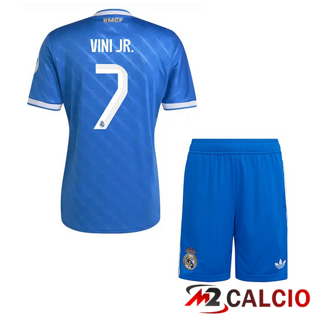 Maglie Calcio Real Madrid (Vini Jr. 7) Bambino Terza Blu 2025/2026