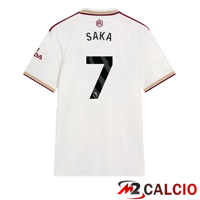 Maglie Calcio Arsenal (SAKA 7) Terza Bianco 2025/2026
