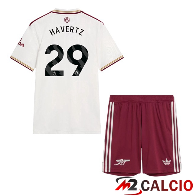 Maglie Calcio Arsenal (HAVERTZ 29) Bambino Terza Bianco 2025/2026