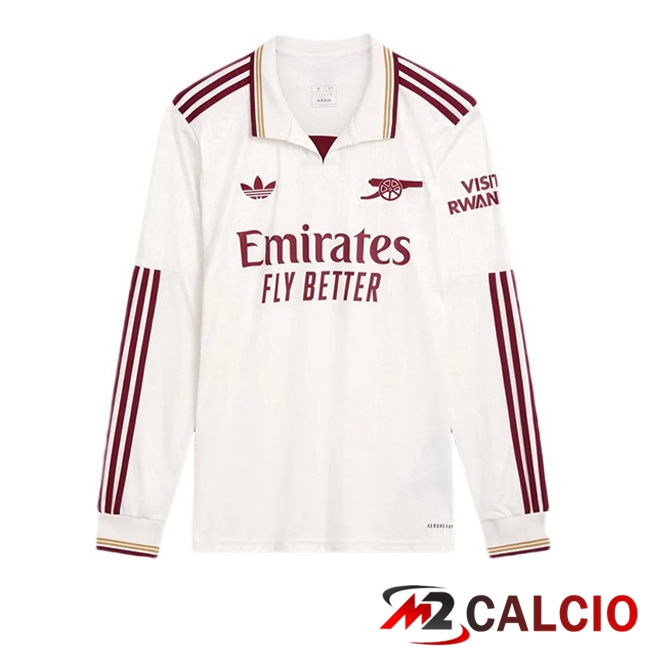 Maglie Calcio Arsenal Terza Manica Lunga Bianco 2025/2026