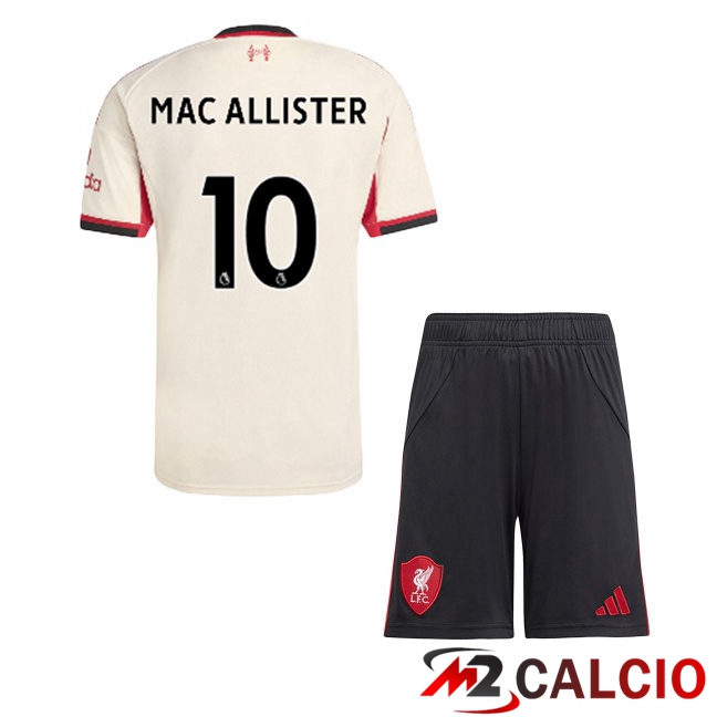 Maglie Calcio FC Liverpool (MAC ALLISTER 10) Bambino Seconda Giallo 2025/2026