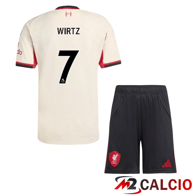 Maglie Calcio FC Liverpool (WIRTZ 7) Bambino Seconda Giallo 2025/2026  Maglie Calcio FC Liverpool (WIRTZ 7) Bambino Seconda Giallo 2025/2026