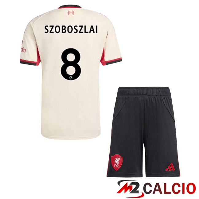 Maglie Calcio FC Liverpool (SZOBOSZLAI 8) Bambino Seconda Giallo 2025/2026