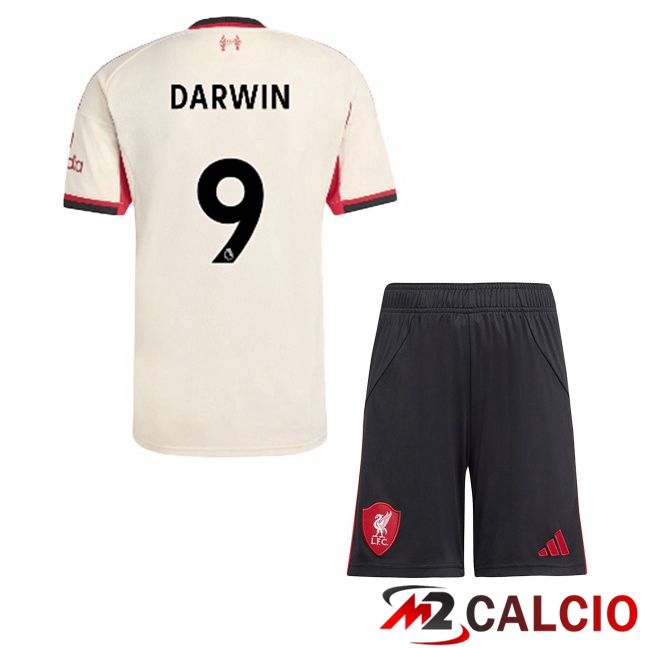 Maglie Calcio FC Liverpool (DARWIN 9) Bambino Seconda Giallo 2025/2026
