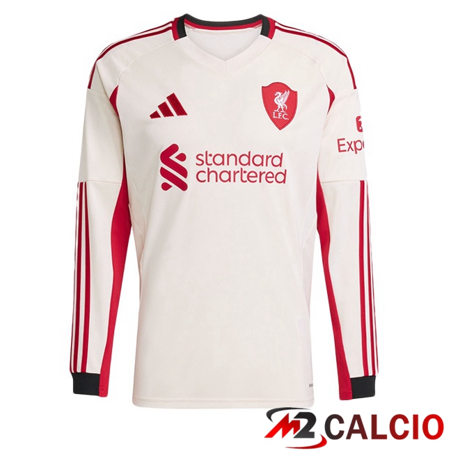 Maglie Calcio FC Liverpool Seconda Manica Lunga Giallo 2025/2026