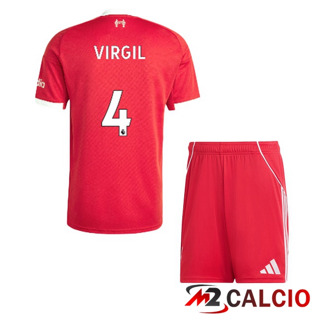 Maglie Calcio FC Liverpool (VIRGIL 4) Bambino Prima Rosso 2025/2026