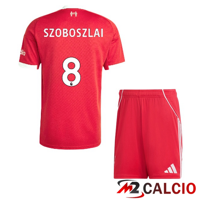 Maglie Calcio FC Liverpool (SZOBOSZLAI 8) Bambino Prima Rosso 2025/2026