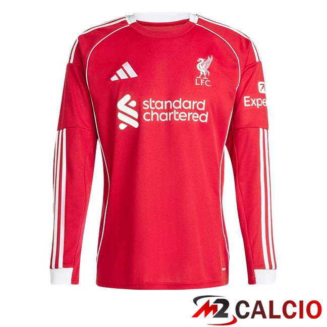 Maglie Calcio FC Liverpool Prima Manica Lunga Rosso 2025/2026