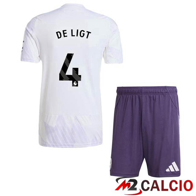 Maglie Calcio Manchester United (DE LIGT 4) Bambino Seconda Bianco 2025/2026  Maglie Calcio Manchester United (DE LIGT 4) Bambino Seconda Bianco 2025/2026