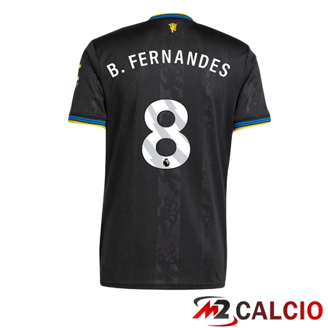 Maglie Calcio Manchester United (B. FERNANDES 8) Terza Nero 2025/2026