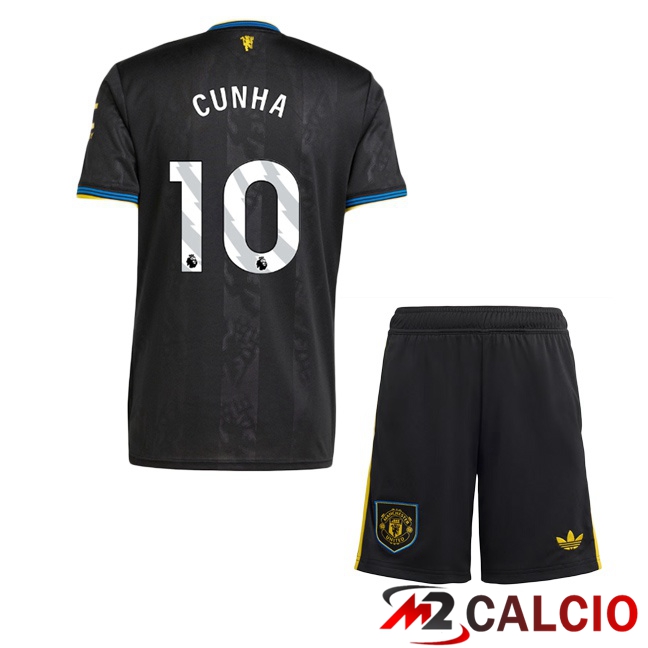 Maglie Calcio Manchester United (CUNHA 10) Bambino Terza Nero 2025/2026
