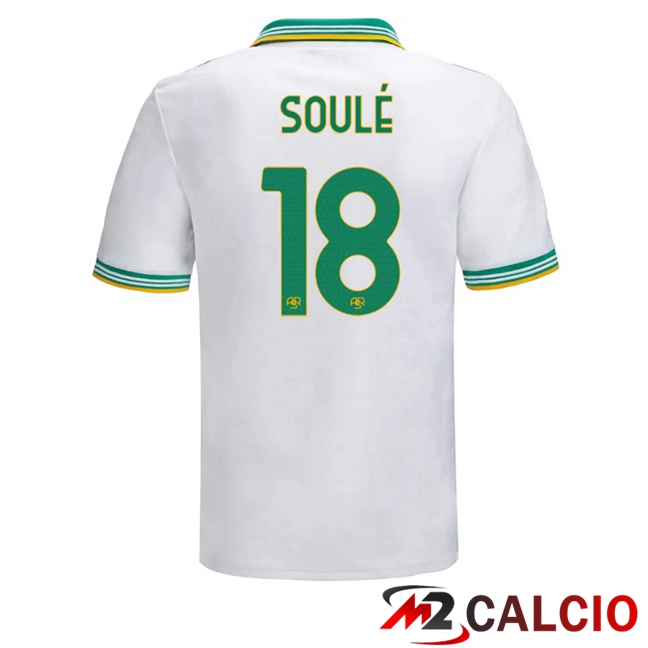 Maglie Calcio AS Roma (SOULÉ 18) Terza Bianco 2025/2026  Maglie Calcio AS Roma (SOULÉ 18) Terza Bianco 2025/2026