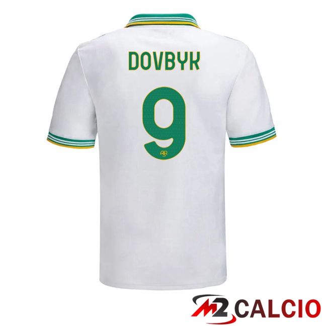 Maglie Calcio AS Roma (DOVBYK 9) Terza Bianco 2025/2026  Maglie Calcio AS Roma (DOVBYK 9) Terza Bianco 2025/2026