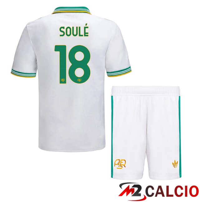 Maglie Calcio AS Roma (SOULÉ 18) Bambino Terza Bianco 2025/2026