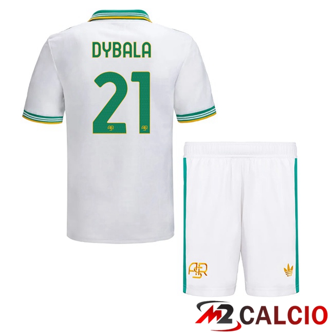 Maglie Calcio AS Roma (DYBALA 21) Bambino Terza Bianco 2025/2026