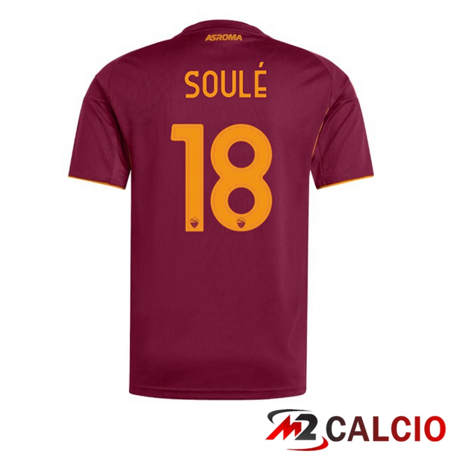 Maglie Calcio AS Roma (SOULÉ 18) Prima Rosso 2025/2026  Maglie Calcio AS Roma (SOULÉ 18) Prima Rosso 2025/2026